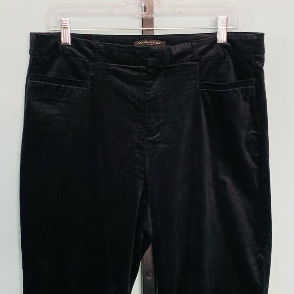 Banana Republic Sloan Black Velvet Pants Size 10 - Picture 3 of 7